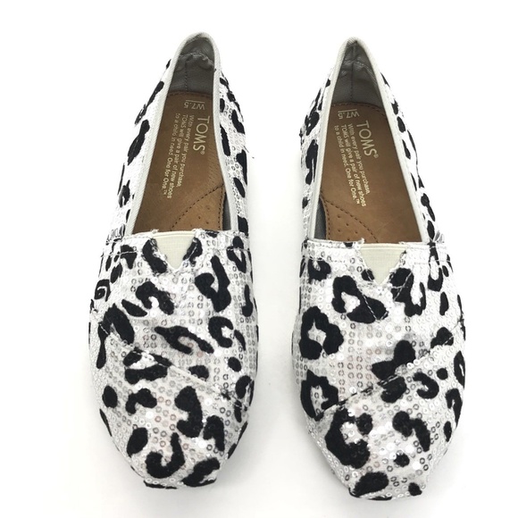 TOMS Shoes Sequin Leopard Cheetah Animal Print - Picture 3 of 8